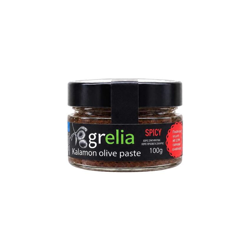 Aštrios Kalamata alyvuogių pastos „Grelia“ indelis, 100 g